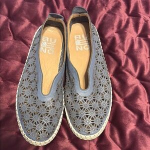 Blue Cutout Slip-On Women’s Flats